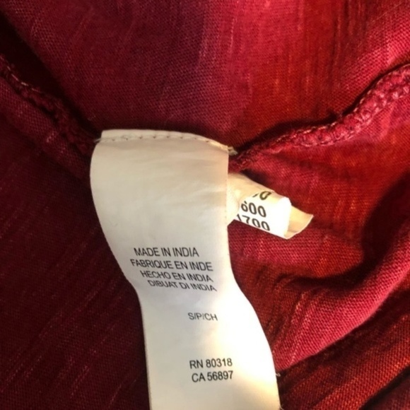 Lucky Brand Dark Red Boho Crochet Top S - Picture 6 of 7